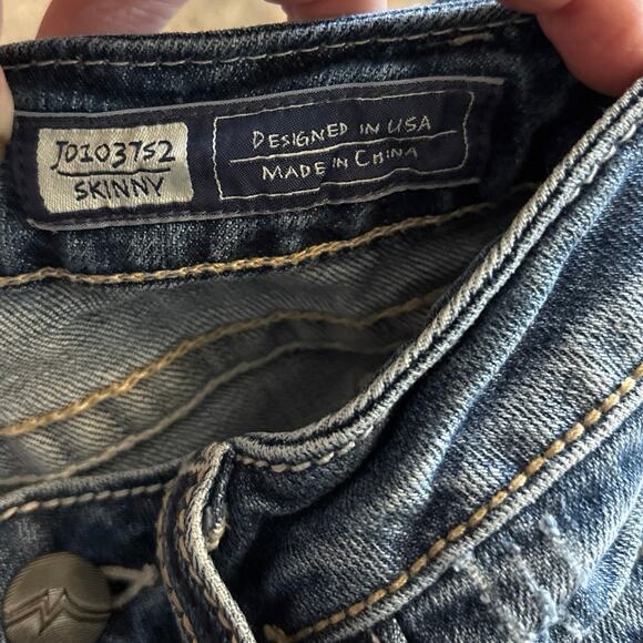 Miss Me Size 27 Skinny Jeans Bling Jewels Style JD103752 Low Rise Y2K - Picture 5 of 7